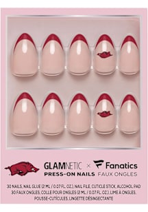 Arkansas Razorbacks Glamnetic Press On Nails Cosmetics