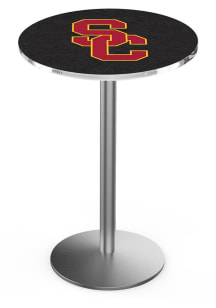 Black USC Trojans Black Round Base Pub Table