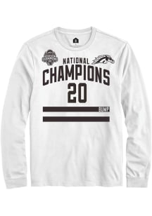 Alex Bump Mens White Western Michigan Broncos NIL 2025 National Champions Shirzee Long Sleeve Play..