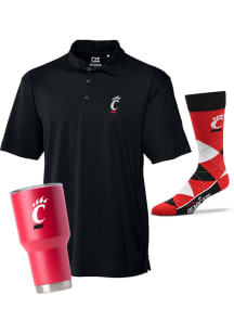 Cincinnati Bearcats Mens Black Dad Gift Set Short Sleeve Polo