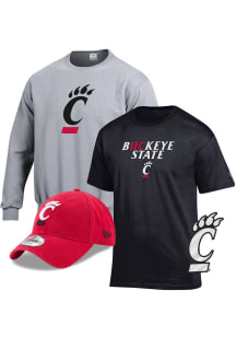 Cincinnati Bearcats Mens Grey Gift Pack Sets Long Sleeve Crew Sweatshirt