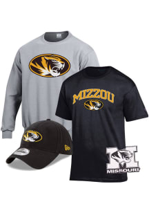 Missouri Tigers Mens Grey Gift Pack Sets Long Sleeve Crew Sweatshirt