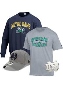 Notre Dame Fighting Irish Mens Grey Gift Pack Sets Long Sleeve Crew Sweatshirt