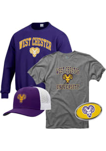 West Chester Golden Rams Mens Grey Gift Pack Sets Long Sleeve Crew Sweatshirt