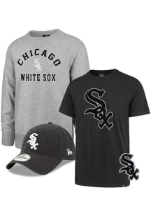 Chicago White Sox Mens Grey Gift Pack Long Sleeve Crew Sweatshirt