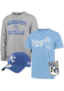 Kansas City Royals Mens Grey Gift Pack Long Sleeve Crew Sweatshirt