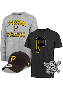 Pittsburgh Pirates Mens Grey Gift Pack Long Sleeve Crew Sweatshirt
