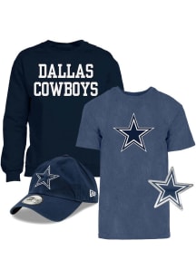 Dallas Cowboys Mens Navy Blue Gift Pack Long Sleeve Crew Sweatshirt