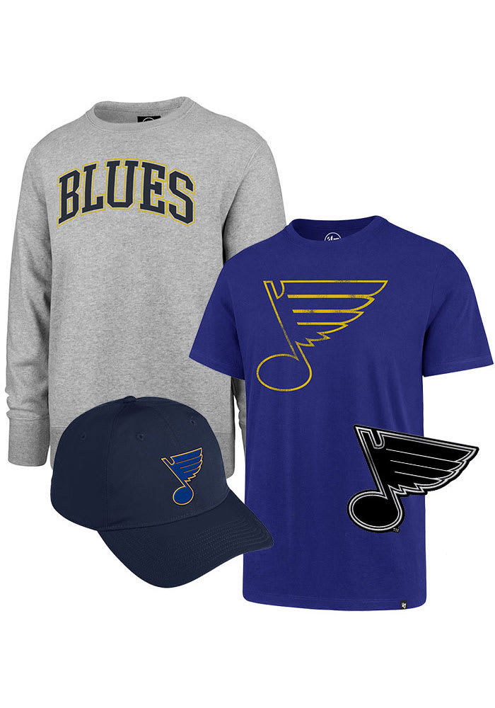 St Louis Blues Mens Grey Gift Pack Long Sleeve Crew Sweatshirt