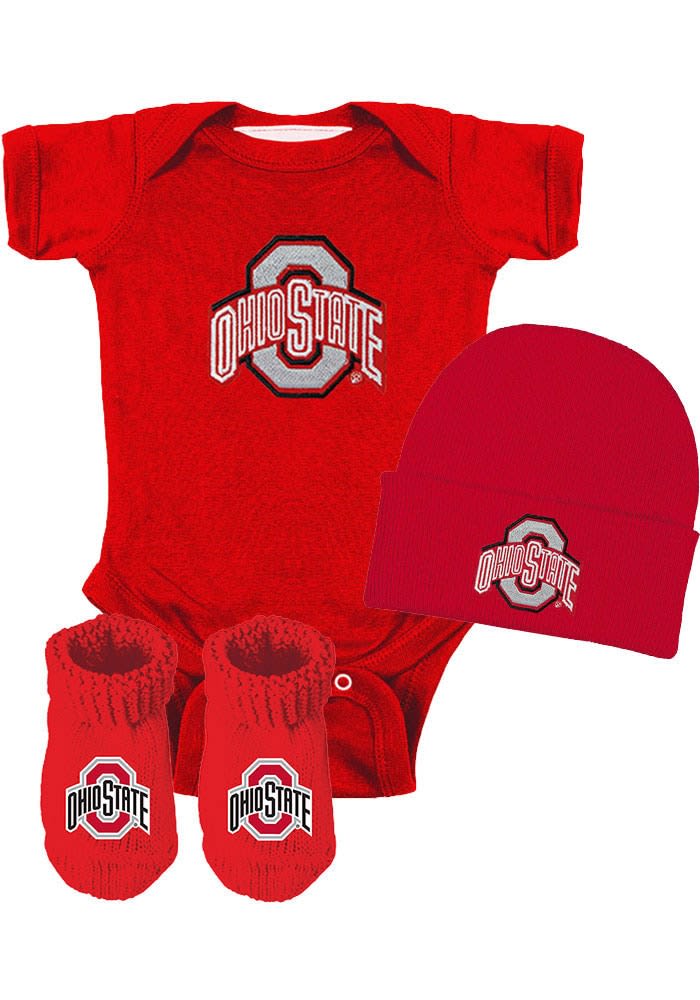 Baby Red Ohio State Buckeyes Baby Gift Set One Piece - 74851266