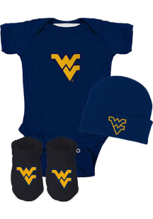 West Virginia Mountaineers Baby Navy Blue Baby Gift Set One Piece