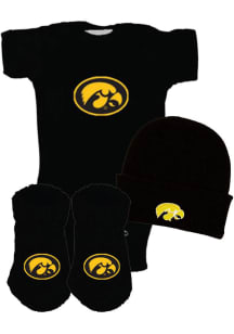 Baby Black Iowa Hawkeyes Baby Gift Set One Piece Set