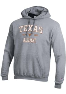 Champion Texas Longhorns Mens Grey Est Alumni Powerblend Long Sleeve Hoodie