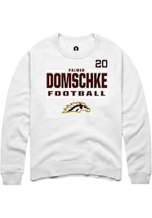 Palmer Domschke Western Michigan Broncos Mens White Football NIL Stacked Box Player Crew