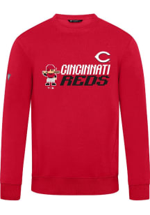 Levelwear Cincinnati Reds Mens Red Zane 8-Bit Baseball Long Sleeve Crew Sweatshirt