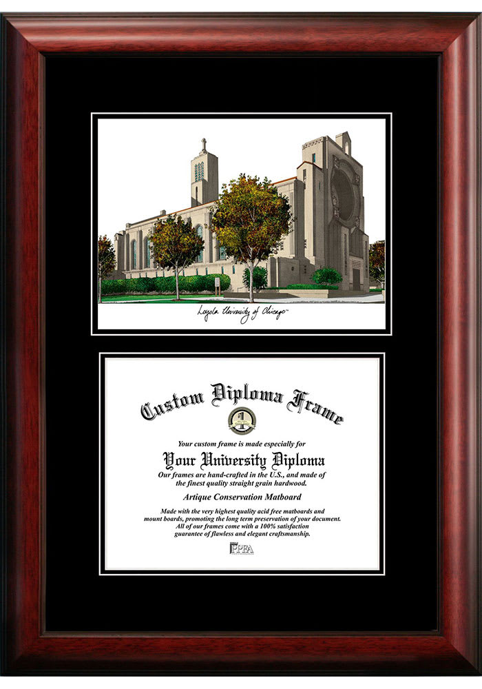 Loyola Ramblers Diplomate and Campus Lithograph Picture Frame