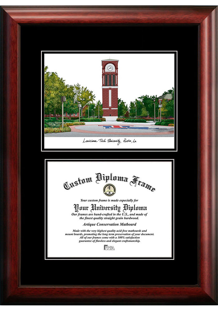Louisiana Tech Bulldogs Diplomate and Campus Lithograph Picture Frame