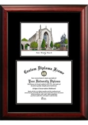 Boston Terriers Diplomate and Campus Lithograph Picture Frame