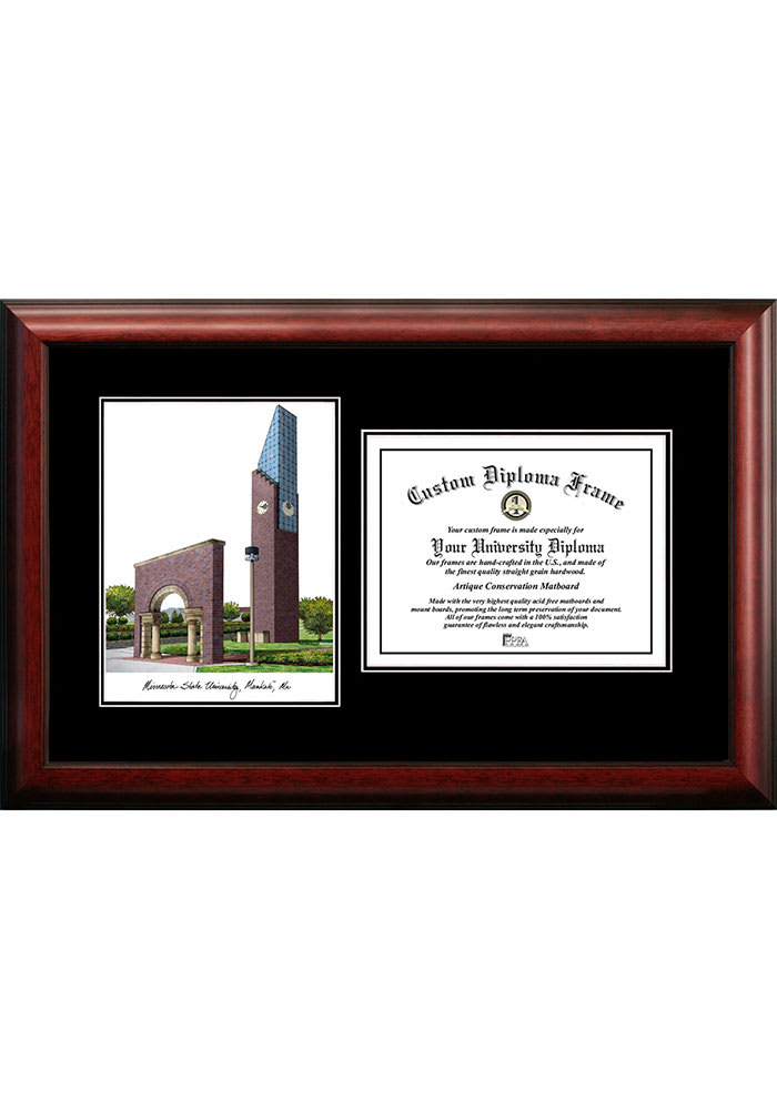 Minnesota State Mavericks Diplomate and Campus Lithograph Picture Frame