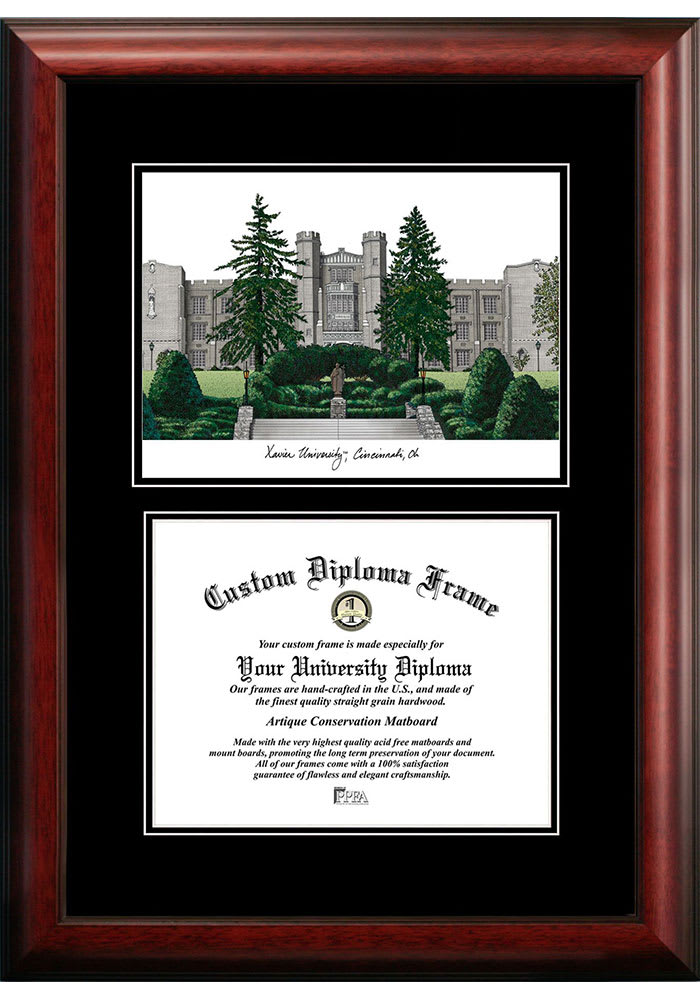 Xavier Musketeers Diplomate and Campus Lithograph Picture Frame
