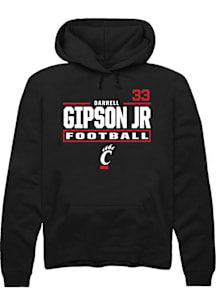 Darrell Gipson Jr Cincinnati Bearcats Mens Black Football NIL Stacked Box Player Hood