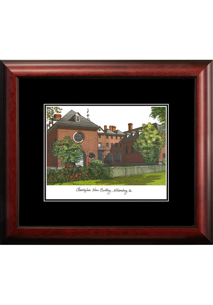 William & Mary Tribe Black Matted Campus Lithograph Wall Art