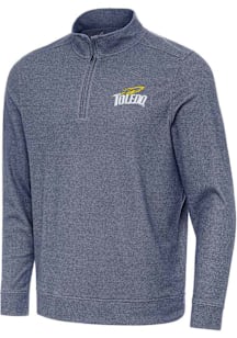 Antigua Toledo Rockets Mens Navy Blue Subtle Long Sleeve Qtr Zip Pullover