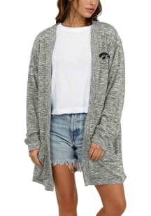Womens Grey Iowa Hawkeyes Cozy Long Sleeve Cardigan