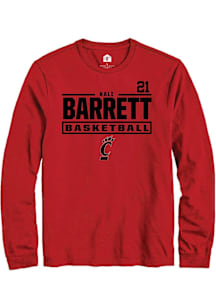 Kali Barrett Cincinnati Bearcats Red NIL Stacked Box Long Sleeve Player T Shirt