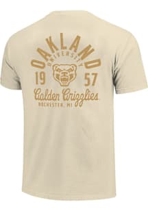 Oakland University Golden Grizzlies Ivory Mascot Overlay Short Sleeve T Shirt