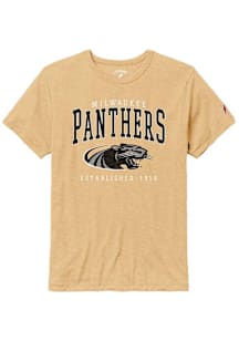 Wisconsin-Milwaukee Panthers Gold Victory Falls Puff Arch Mascot Short Sleeve Fashion T Shirt