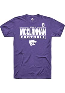 Simon McClannan Rally Mens Purple K-State Wildcats NIL Stacked Box Player T Shirt