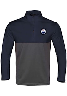 Levelwear Edmonton Oilers Mens Navy Blue Pursue Embroidered 3D Patch Short Sleeve Qtr Zip