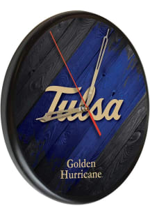 Black Tulsa Golden Hurricane Printed Wall Clock