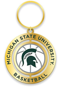Michigan State Spartans Basketball Spinner Keychain - Green