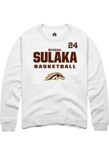 Michael Sulaka Rally Mens White Western Michigan Broncos NIL Stacked Box Player Crew