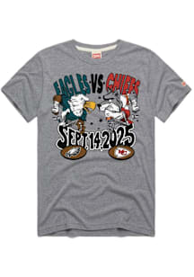 Homage Kansas City Chiefs Grey 2025 Chiefs vs. Eagles Short Sleeve Fashion T Shirt