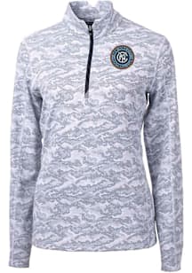Cutter and Buck New York City FC Womens Charcoal Traverse Camo Qtr Zip