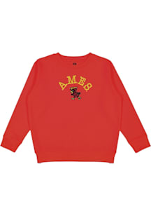 Summit Sportswear Iowa State Cyclones Girls  Ames Embroidered Long Sleeve Sweatshirt