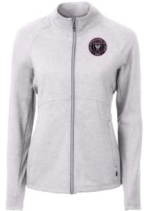 Cutter and Buck Inter Miami CF Womens Grey Adapt Eco Knit Light Weight Jacket