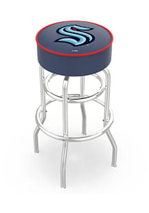 Seattle Kraken Double-Ring Swivel Pub Stool - Black