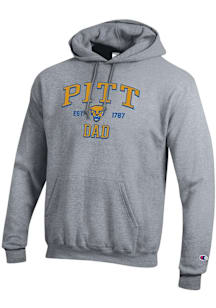 Champion Pitt Panthers Mens Grey Est Date Dad Powerblend Long Sleeve Hoodie