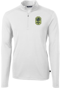 Cutter and Buck Nashville SC Mens White Virtue Eco Pique Long Sleeve Qtr Zip Pullover