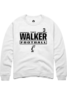 Tawee Walker Cincinnati Bearcats Mens White Football NIL Stacked Box Player Crew