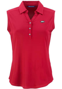 Cutter and Buck Arkansas Razorbacks Womens Red Forge Eco Polo Shirt