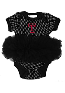 Temple Owls Baby Black Pin Dot Tutu Short Sleeve One Piece