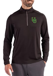 Cutter and Buck Oregon Ducks Mens Black Coastline Long Sleeve Qtr Zip Pullover