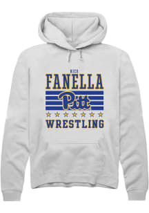 Nico Fanella Rally Mens White Pitt Panthers NIL Striped Player Hood