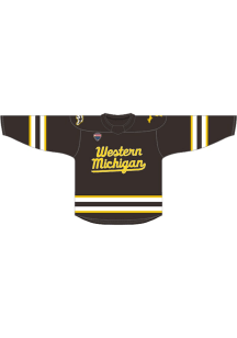 Mens Western Michigan Broncos Brown Adidas Replica Hockey Jersey