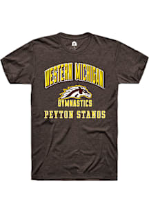 Peyton Stanos Western Michigan Broncos Brown NIL Arch Logo Short Sleeve Player T Shirt